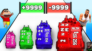 SHINCHAN NOOB vs PRO vs HACKER in CAR RUSH 2048 with FRANKLIN & CHOP | DREAM SQUAD