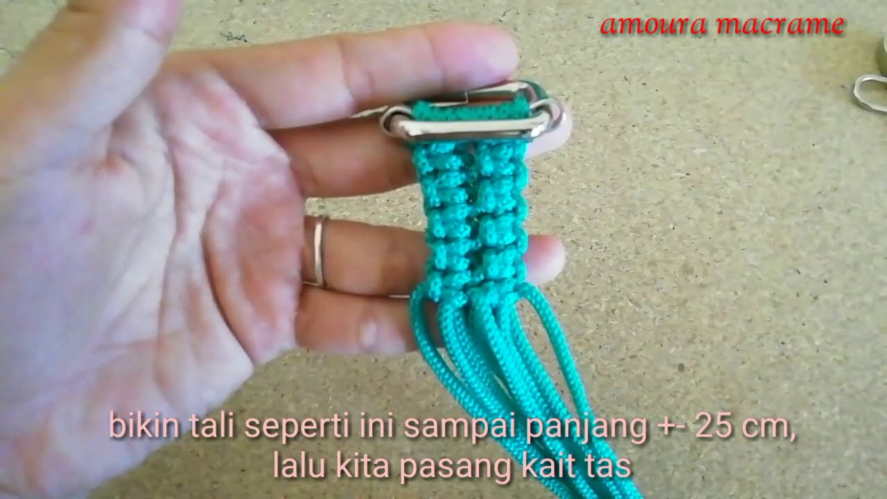 DIY macrame bag strap. Cara Membuat Tali Tas Talikur / DIY Macrame ...