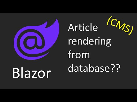 Blazor Article Rendering - Render Articles from Database with Dynamic Components