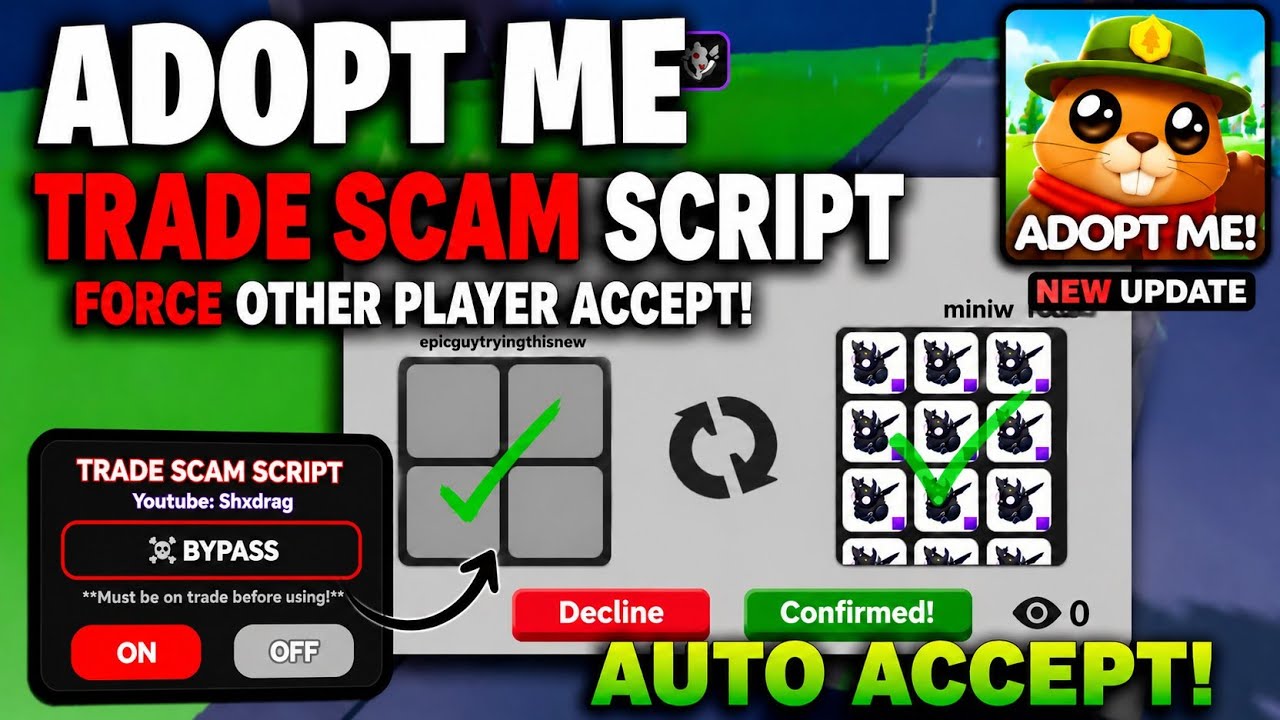 [LATEST😱]ADOPT ME TRADE SCAM SCRIPT*OP* | TRADE FREEZE,FORCE ACCEPT ...