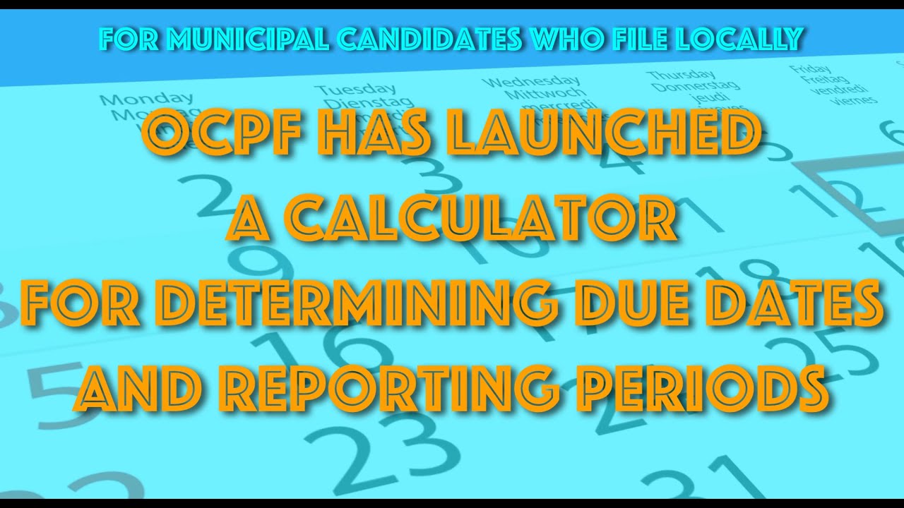 LOCAL FILERS AND CLERKS Use this calculator to determine due dates and