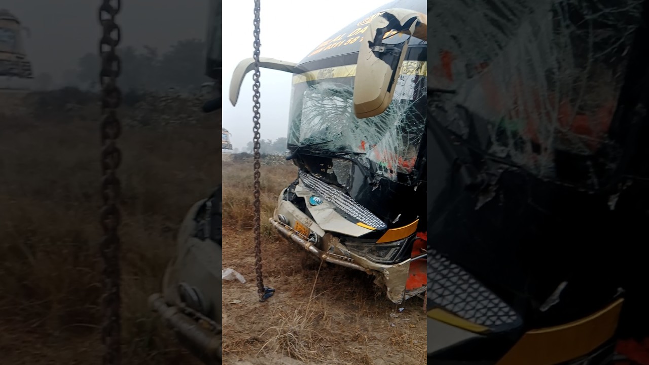 yutong Bilal daewoo service accident near Fatehpur road chowkazam layyah #shortvideo #busaccident #