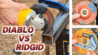 Cutting Steel - Diablo Cut-Off Disc vs Ridgid Metal Diamond Blade