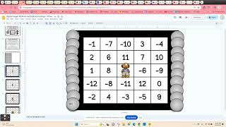 Pirate-Themed Integer Bingo - Addition and Subtraction