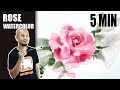 5 minute rose with 1 brush | watercolor Tutorial | angle brush | Mammoz Drawing and paint