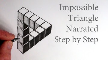 How to Draw The Impossible Triangle with 3d Cubes: Optical Illusion