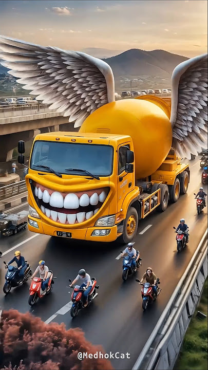 Evolution of a Rusty Mixer Truck in the Rice Fields into a Flying Winged Mixer Truck
