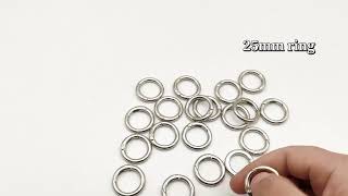 Durable 25mm Round Metal Spring Ring Carabiner Clasp Silver Brass Carabiner Snap Hook Clip Ring