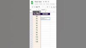 Encontrar MAIOR VALOR no Google Sheets #shorts