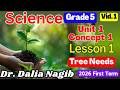 ساينس خامسة ابتدائى ترم اول 2026 𝐒𝐜𝐢𝐞𝐧𝐜𝐞 𝐆𝐫𝐚𝐝𝐞 5 𝐔𝐧𝐢𝐭 1 𝐂𝐨𝐧𝐜𝐞𝐩𝐭 1 𝐋𝐞𝐬𝐬𝐨𝐧 1 Tree Needs 