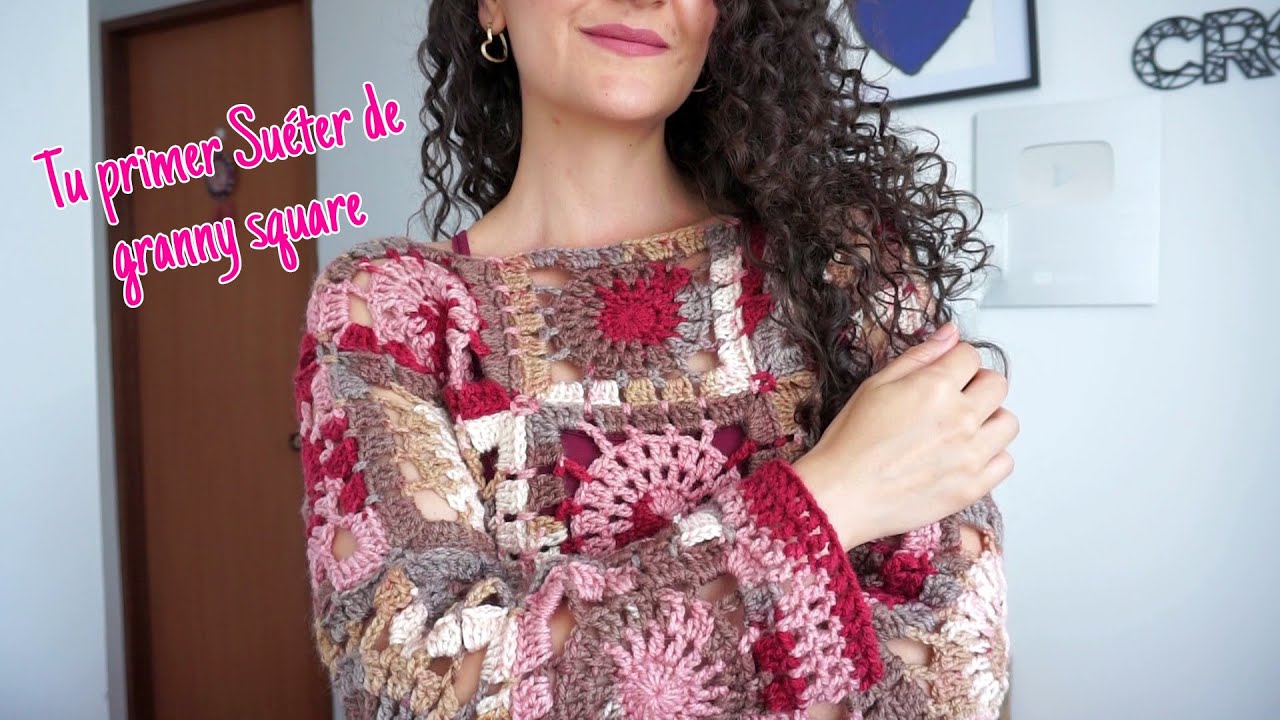 🥰Suéter Luz - Crochet MC 🧶 hecho con granny squares