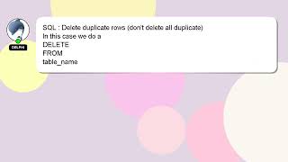 SQL : Delete duplicate rows (don't delete all duplicate) Net Worth