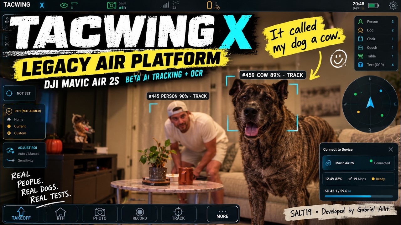 TacWing-X running with DJI Air 2S controller-side video