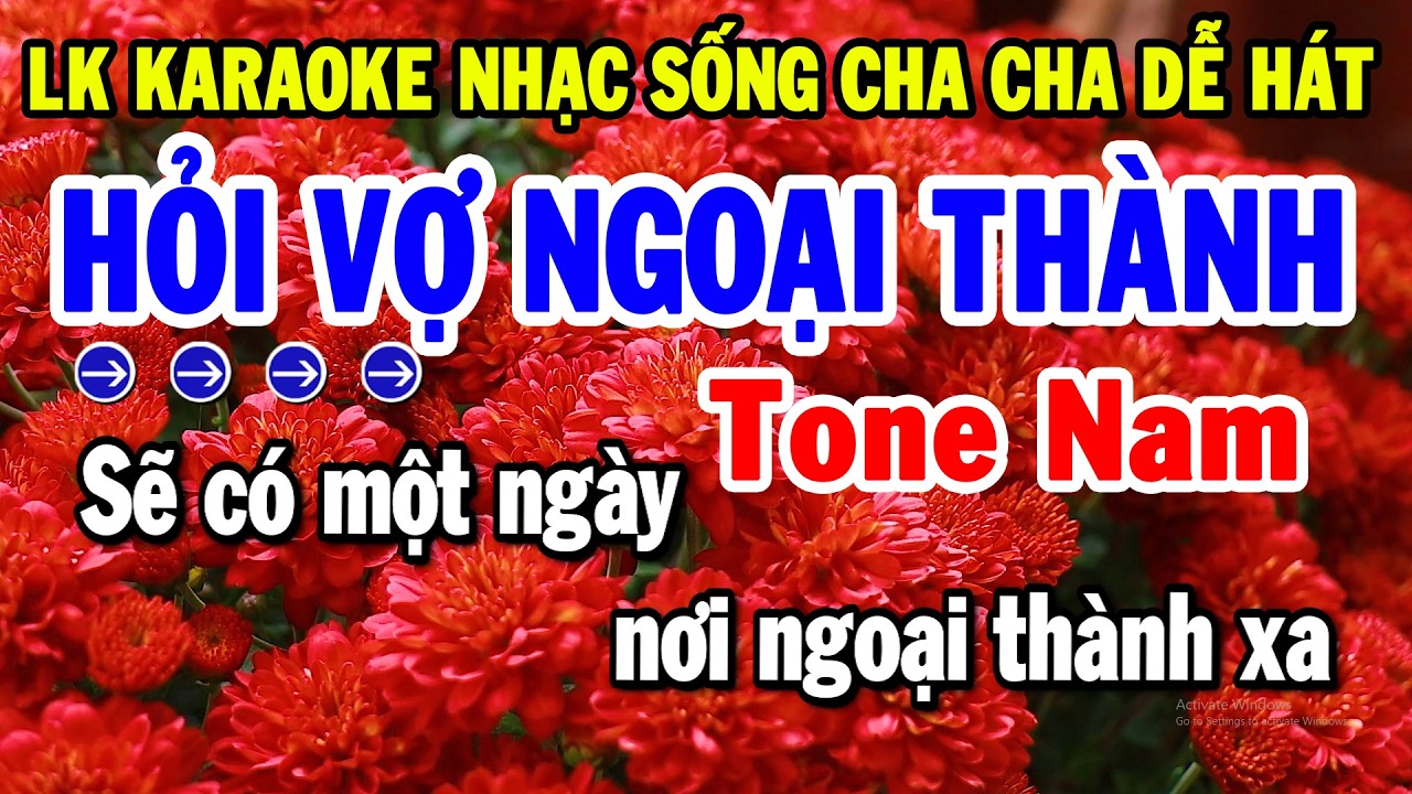 Karaoke Liên Khúc Tone Nam Nhạc Sống Cha Cha Dễ Hát | Hỏi Vợ Ngoại Thành - Vó Ngựa Trên Đồi Cỏ Non