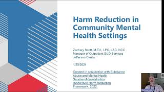 Harm Reduction Webinar