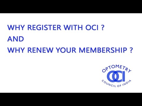 Renewal of OCI membership - Optom  Fakhruddin Barodawala