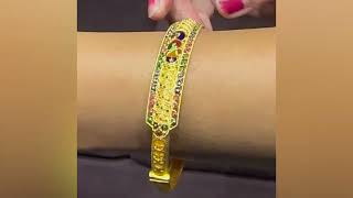 22K Gold Fancy Bracelet Kada | GK265 Traditional Indian Jewelry Unveiled | Totaram Jewelers Online