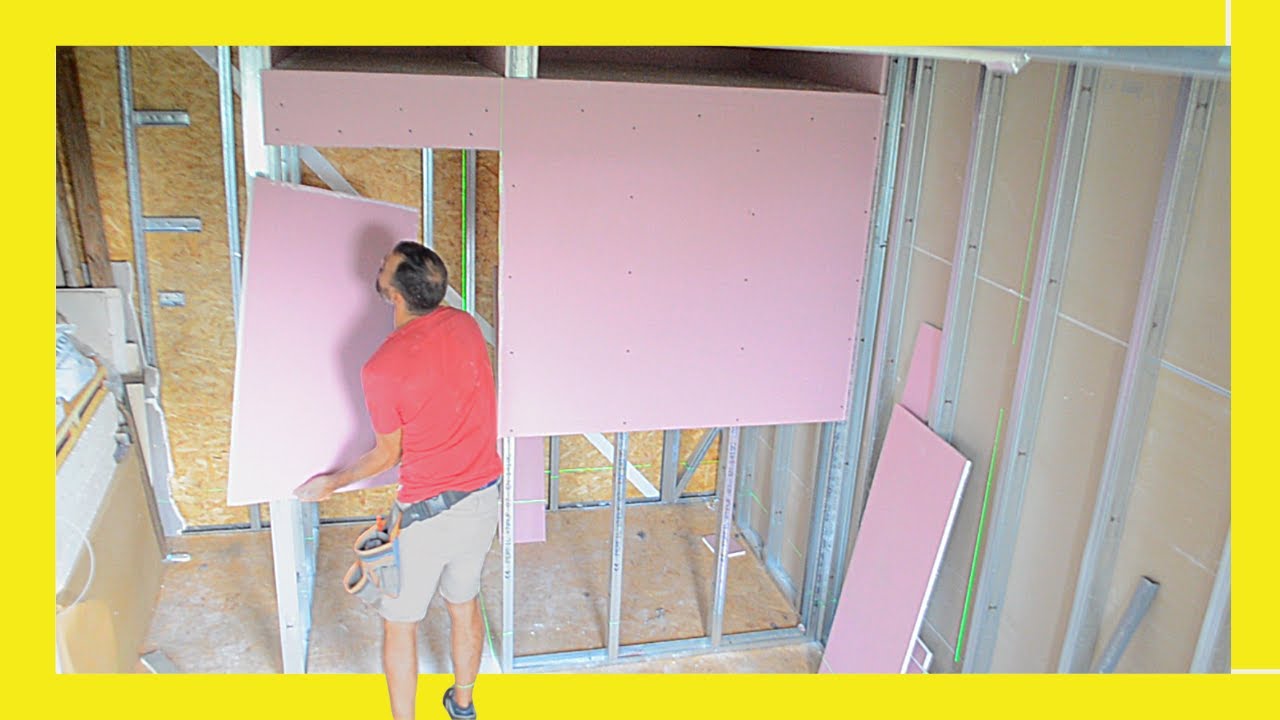 How to make DRYWALL wall with METAL STUDS for Bathroom 🔥 With a ceiling