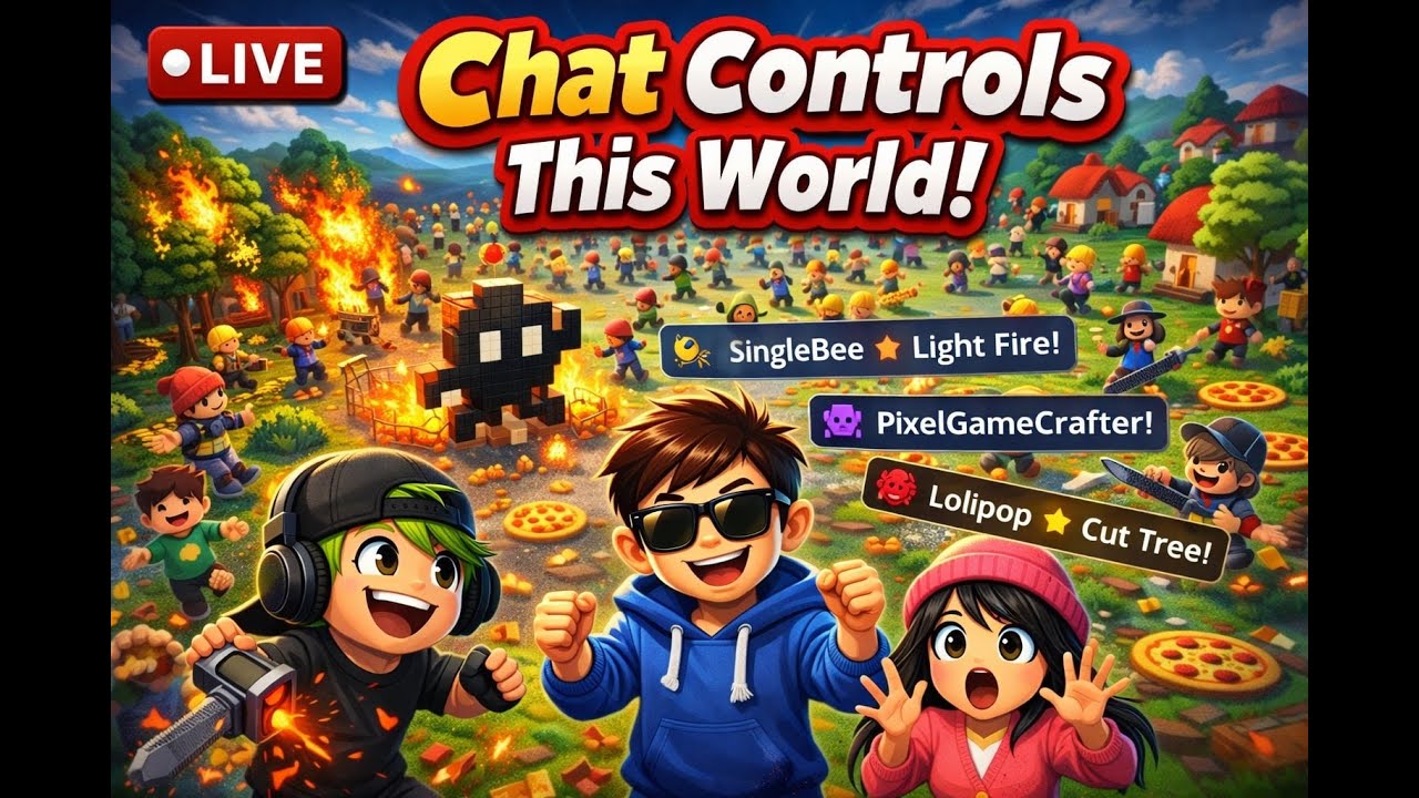 LIVE: Chat Controls Hundreds of Avatars in Real-Time Chaos! (JS + React + WebGL)