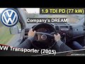 VW Transporter T5 1.9 TDI 77 kW (2005) - POV Test Drive + Acceleration 0 - 160 km/h