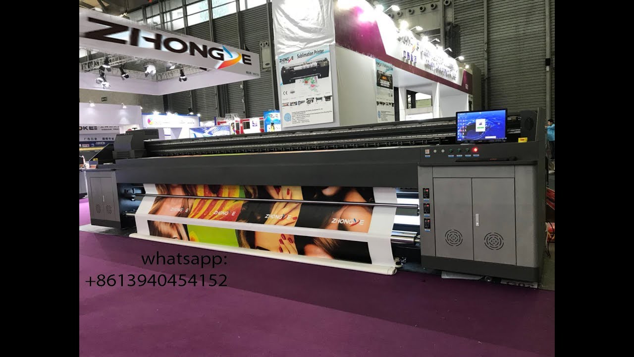 high speed, high resolution solvent printer plotter 6.8meters - YouTube