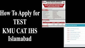 How to Apply for TEST KMU CAT IHS Islamabad? Sample Demonstration. https://catisb.kmu.edu.pk #kmucat