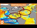 Actualización de La Niña. Aguas cálidas en el Atlántico y Pacífico Este. Abril 2022.