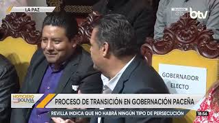 Revilla y Quispe inician el proceso de transición en la Gobernación de La Paz