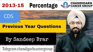 Percentage 2013 2014 2015 CDS previous year questions by Sandeep Brar