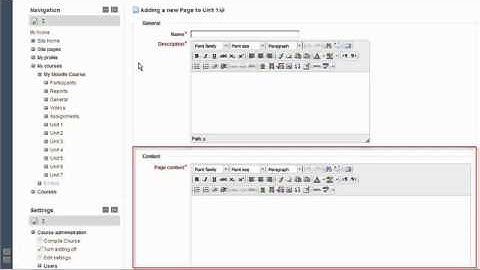 Moodle 2 Compose a Web Page
