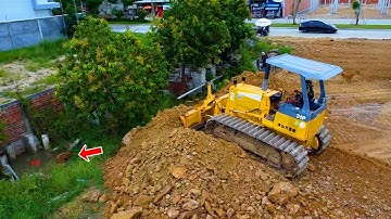 Refill Land In Wall Delete Pit Ancient Stone 1Day Complete 98% Use KOMATSU D31 Dozer with dump truck