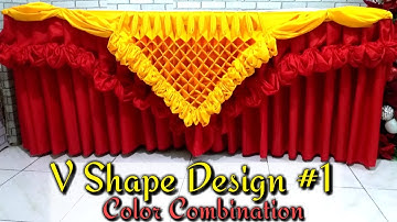 V Shape Design #1 Tutorial Table Skirting|Diamond Design|Flower Design|Rose design