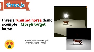 threejs running horse demo example  |  Morph target horse #three.js #morphtarget
