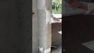 Skilled Column Side Plastering | Satisfying Work 👷♂️