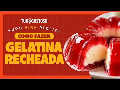 ESSA GELATINA RECHEADA FICA TÃO LINDA QUE DÁ ATÉ PENA DE COMER!