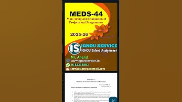 MEDS-44 Solved Assignment 2025-26 #ignou #ignousolvedassignment #ignou2026 #ignouhelp #ignouservice