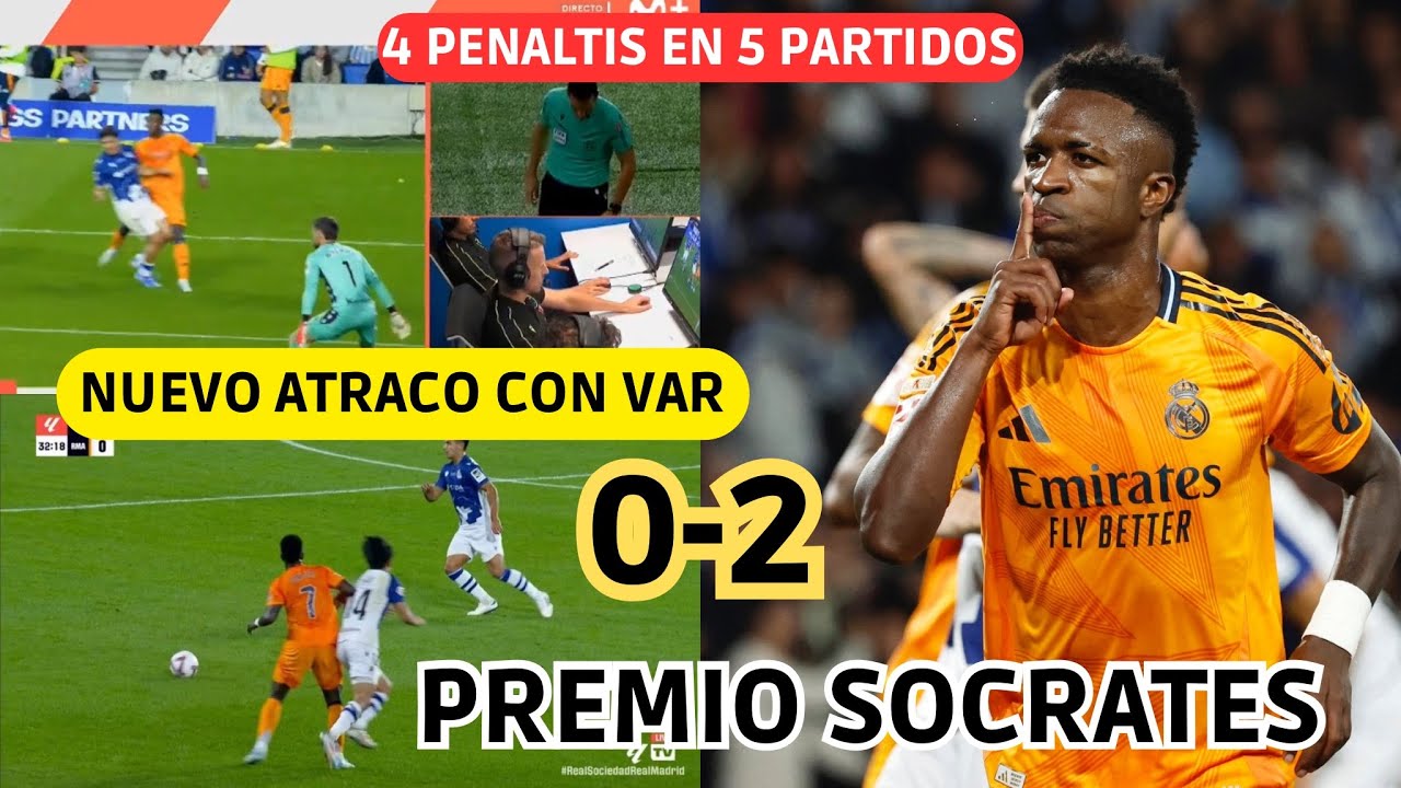 NUEVO ROBO DEL MADRID vs REAL SOCIEDAD - 4 PENALTIS en 5 PARTIDOS y UN ...