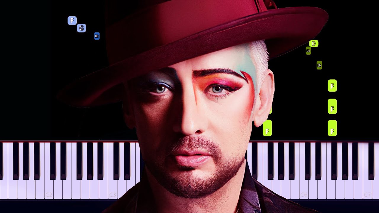 Culture Club - Karma Chameleon Piano Tutorial