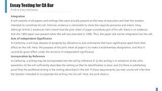 Essay Testing for California Bar Exam (Wills & Trusts) Q6 July 2000