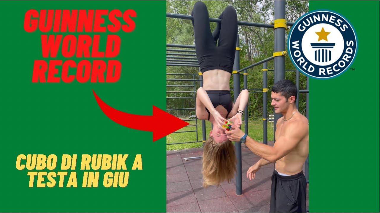 CUBO DI RUBIK A TESTA IN GI&Ugrave;: PROVO A BATTERE UN RECORD MONDIALE CON @GaggiYatarov  #shorts