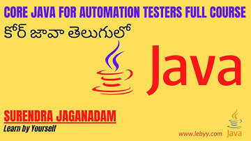 Core Java In Telugu | Java in 1.5hrs |Core Java for Automation Testers Full Course Beginners Part-1