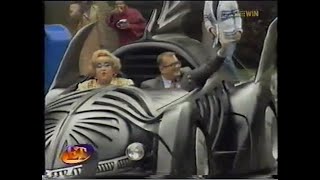 Entertainment Tonight (ET): Drew Carey set visit with Batmobile.