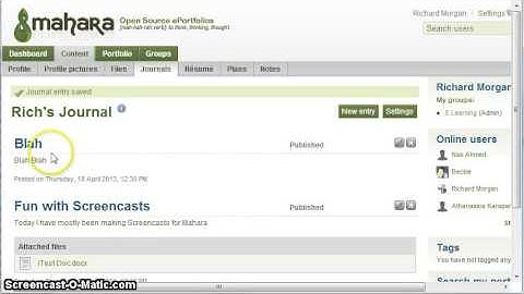 Mahara - How to create a journal