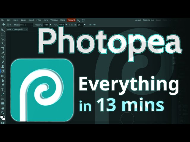 Photopea - Tutorial for Beginners in 13 MINUTES!  [ COMPLETE ] class=