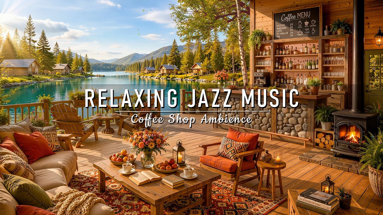 4K Cozy Coffee Shop Relaxing Ambience with Smooth Piano Jazz Music for ...
