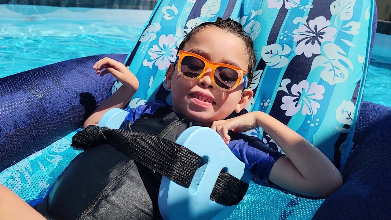 Taking care of Special Needs Child-Spending some time in the pool - YouTube