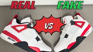 Real VS Fake Air Jordan 4 Red Cement