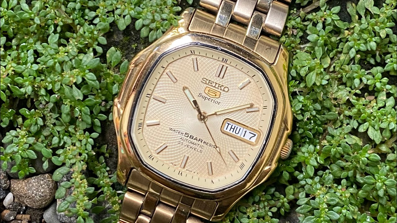 Seiko 5 superior nautilus gold | sale - YouTube