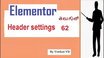 62 Header settings sydney theme  elementor training videos in telugu 62