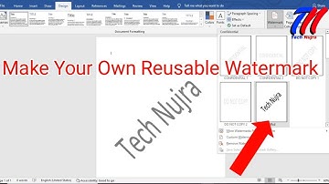 How To Save Custom Watermark In Microsoft Word - Make Your own Reusable watermark In Word-Tech Nujra